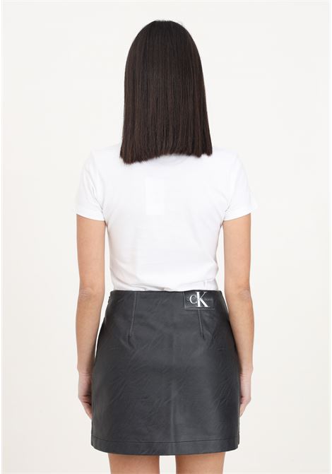 CK black short skirt in imitation leather CALVIN KLEIN JEANS | J20J222554BEHBEH